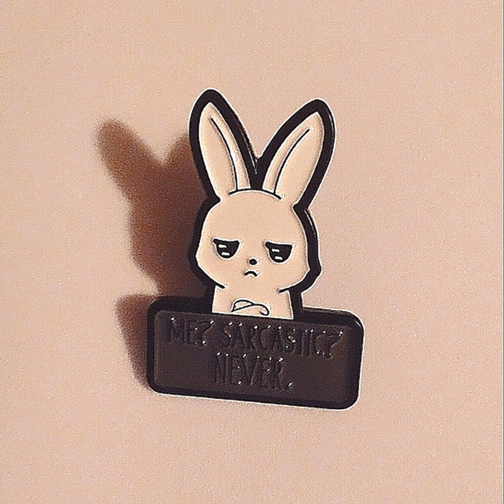 🧁 3/$30 Sarcastic Bunny Enamel Pin NEW